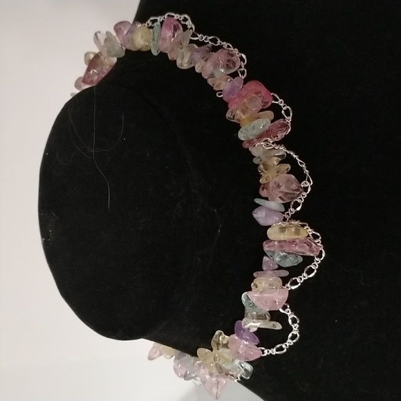 Handmade Quartz and Silver Chain Choker - Picture 2 of 5